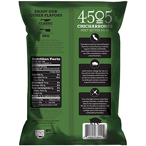 4505 Jalapeno Cheddar Pork Rinds, Certified Keto, Humanely Raise