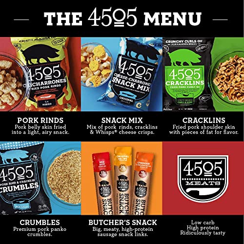 4505 Meats, Chicharrones Fried Pork Rinds, Smokehouse BBQ, 2.5 O...