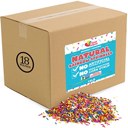 BULK Natural Rainbow Sprinkles - 18 LB Case - NON GMO - No Dyes ...