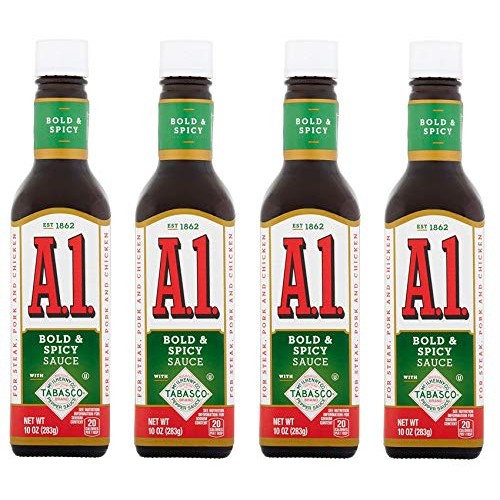 A.1. Bold &Amp; Spicy Sauce, 10 Ounce Glass Bottle Pack Of 4