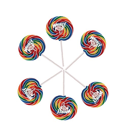 Whirly Pops - Swirled Rainbow Colored Lollipops 6 Count