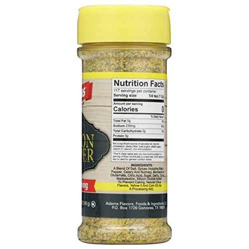 Adams Lemon Pepper Seasoning, 4.94 Ounce Bottle Pack of 3