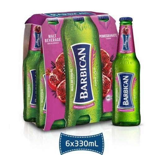 Barbican Pomegranate Flavor Malt Beverage Non Alcoholic Drink -