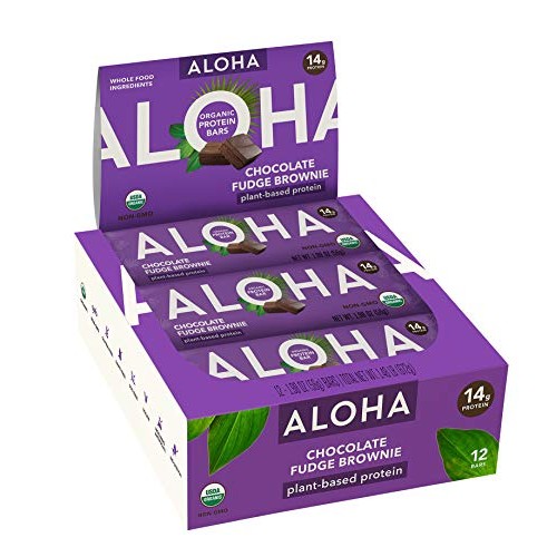 Aloha Organic Plant Based Protein Bars |Chocolate Fudge Brownie