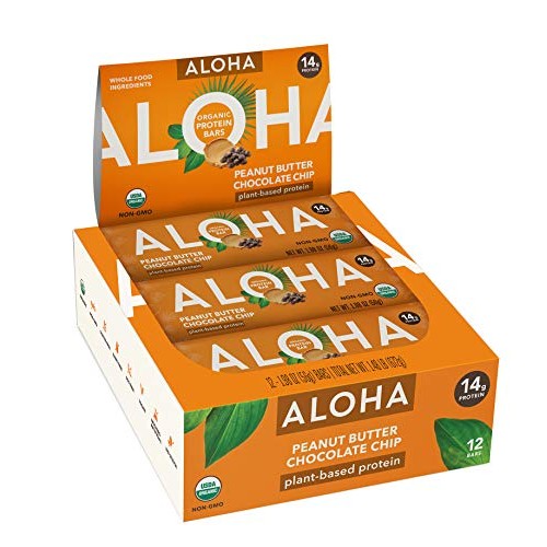 Aloha Organic Plant Based Protein Bars |Peanut Butter Chocolate