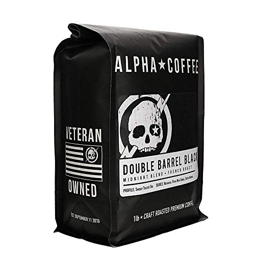 Alpha Coffee Double Barrel Black 16 Oz Premium Gourmet 8182