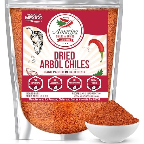 Chile de Arbol - Dried Red Chili Pepper Powder - 4oz - Ground Pe...