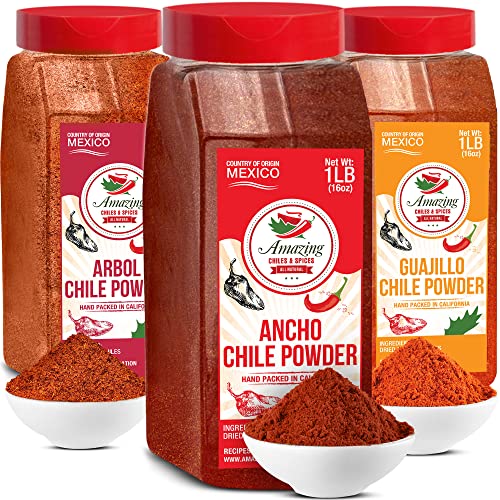 Chile Powder Variety Pack 48 oz Total - Ancho, Guajillo and Ar...