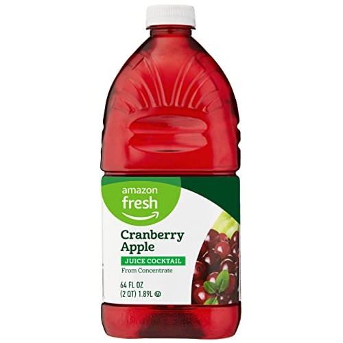 Amazon Fresh, Cranberry Apple Juice Cocktail, 64 Fl Oz Bottle