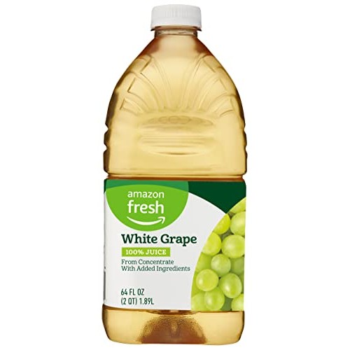 Amazon Fresh, White Grape Juice, 64 Fl Oz Bottle