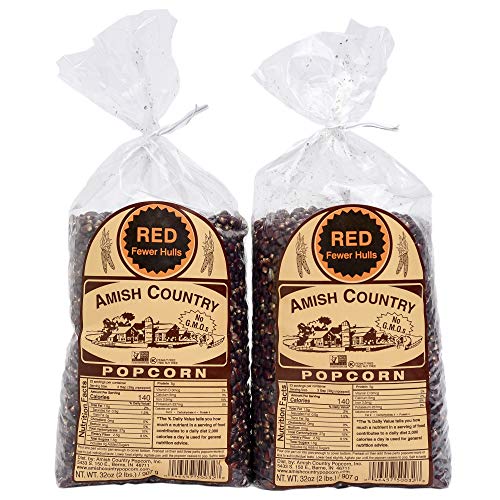 Amish Country Popcorn | 2 - 2 Lb Bags | Red Popcorn Kernels | Ol