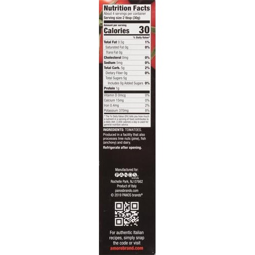 Amore Vegan Tomato Paste In A Tube - Non GMO Certified and Made ...