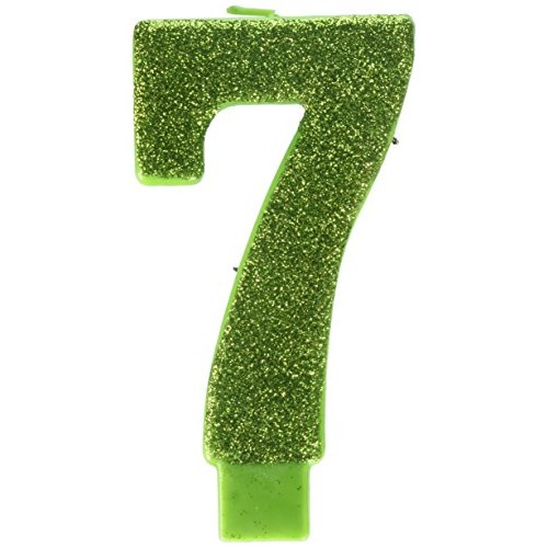 Amscan Numerical Candles, Numeral #7 Large Glitter Candle, Party