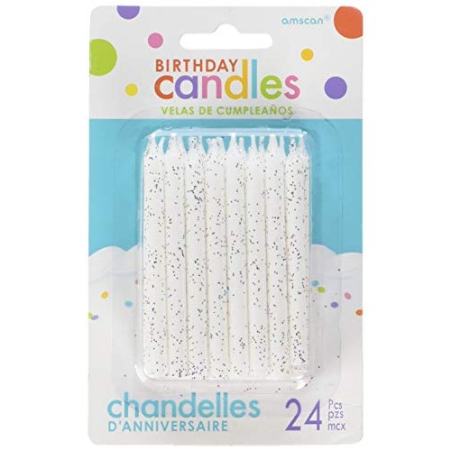 Amscan 170433 Large 3.25 White Spiral Candle Sets 24Ct Party