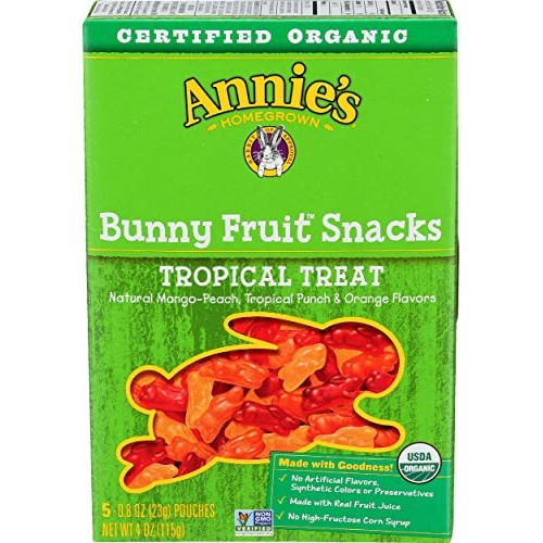 Annies Homegrown - Organic Bunny Fruit Snacks Tropical Treat -