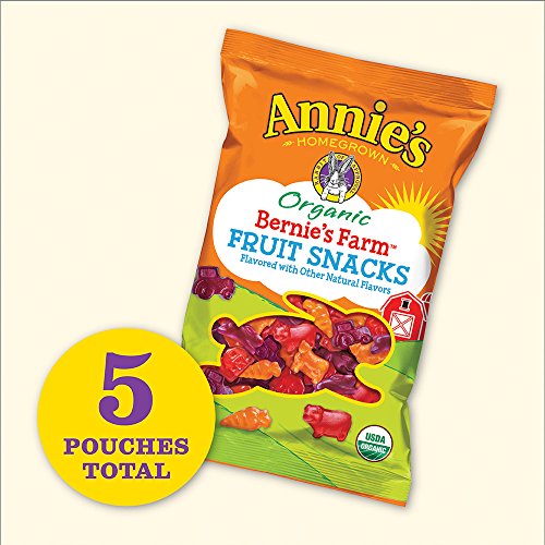 Annies Organic Bernies Farm, Fruit Snacks, 5 Pouches, 0.8 Ounc