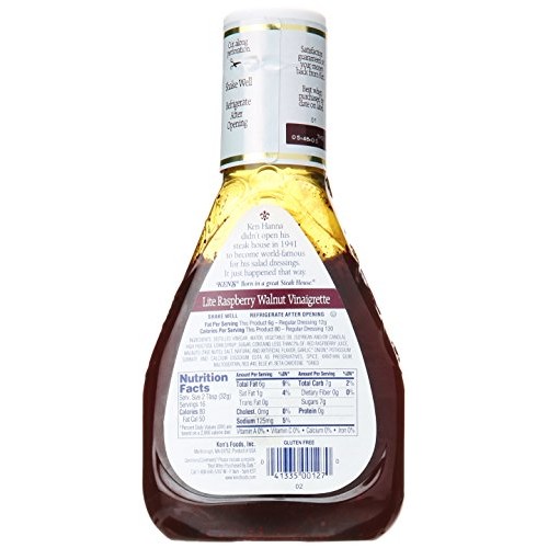 Kens Steak House Raspberry Walnut Vinaigrette Dressing Lite, 16 Oz