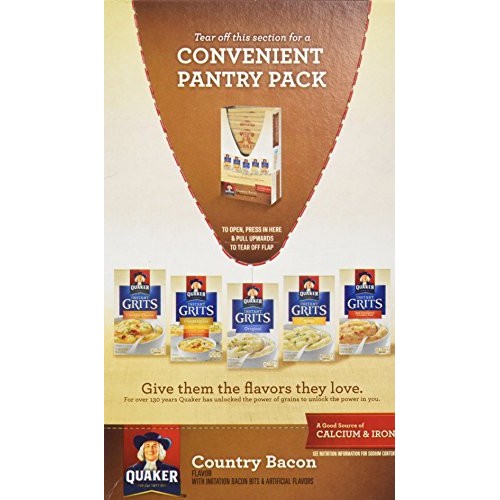 Quaker Country Bacon Flavor Instant Grits, 12 Ounce