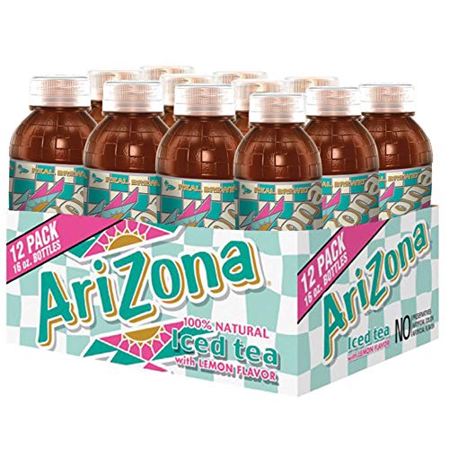 Arizona Tea, Premium Brewed Lemon Bottled Tea, 16 Ounce Bottles,