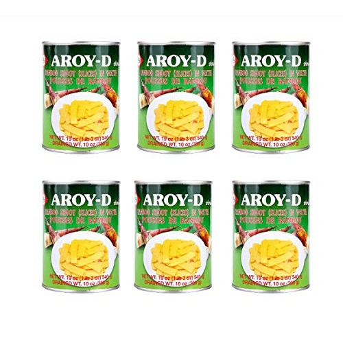 Aroy-D Bamboo Shoot Slices In Water 6 Pack, Total Of 114Oz