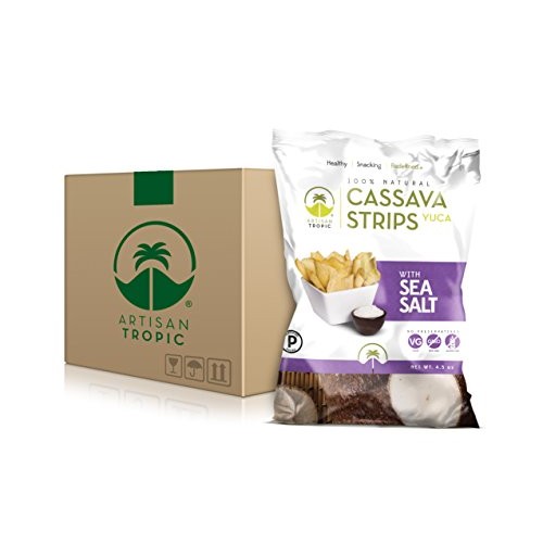 Artisan Tropic Cassava Yuca Strips: Sea Salt 4.5Oz 12 Pack