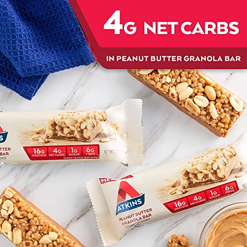 Atkins Protein-Rich Meal Bar, Keto Friendly, Peanut Butter Grano...