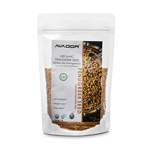 AVADOR USDA Certified Organic All Natural Fenugreek Seed 200 Gra...