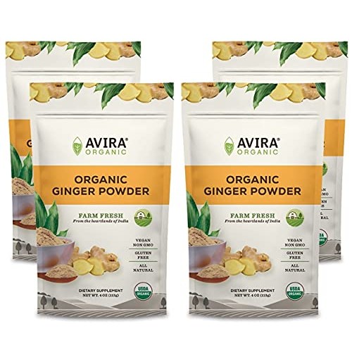 Avira Organic Ginger Powder, Vegan, Non-GMO, Easy To Mix In Smoo...