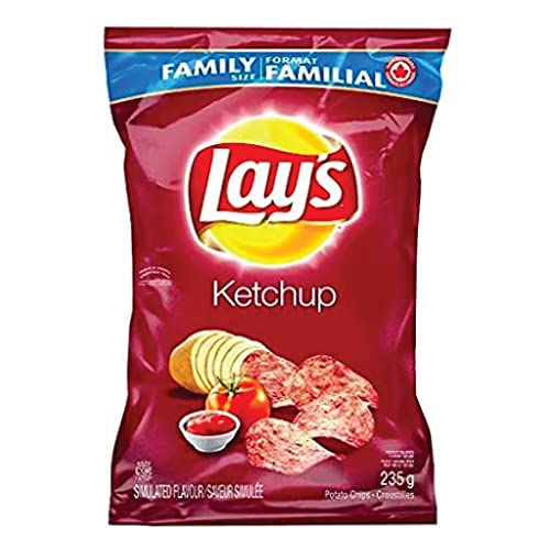 Azpantry Canadian Lays Ketchup Chips Box - 1X Family Size Bag La