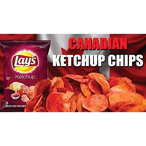 Azpantry Canadian Lays Ketchup Chips Box - 1X Family Size Bag La