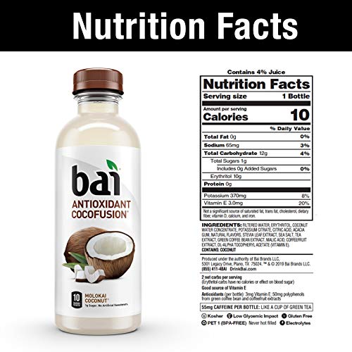 Bai Cocofusions Molokai Coconut, Antioxidant Infused Beverage, 1