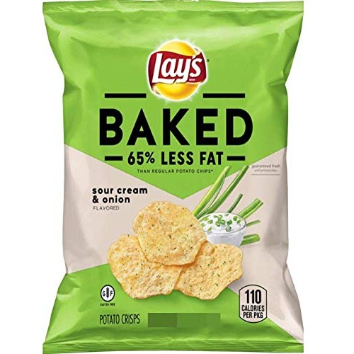 Lays Baked Sour Cream &Amp; Onion Flavored Potato Crisps, 1.375 Oun