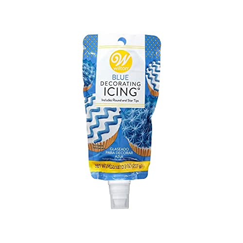 Icing Pouch With Tips, 8 Oz. Blue