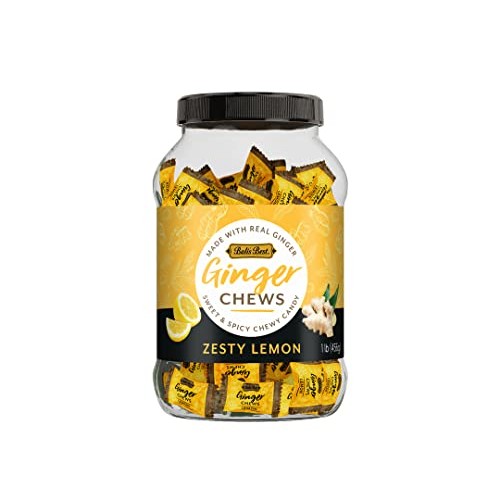 Balis Best Ginger Chews - Zesty Lemon Flavor 1lb Jar 100% Rea...