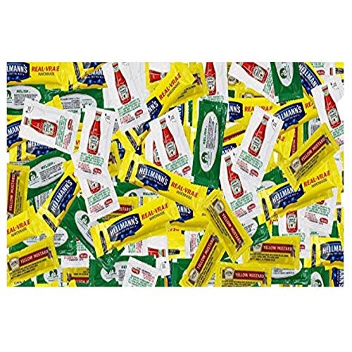 On The Go Ketchup, Mustard, Relish, &Amp; Mayonnaise Packets. 50 Eac