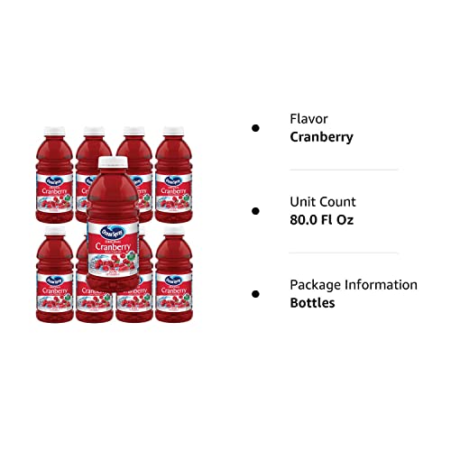 Tribeca, Ocean Spray Cranberry Juice, 10oz Bottles, Pack of 8,...