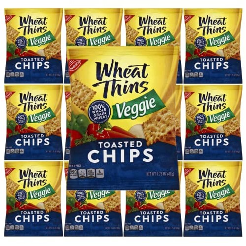 Wheat Thins Toasted Veggie Chips, 1.75oz Bags, Pack of 10