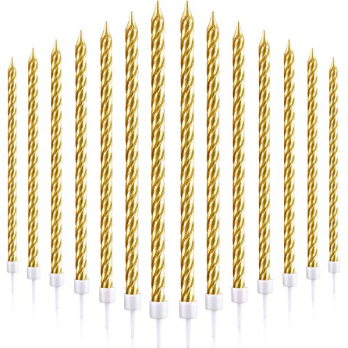 30 Pieces Birthday Candles Spiral Cake Candles Metallic Cupcake