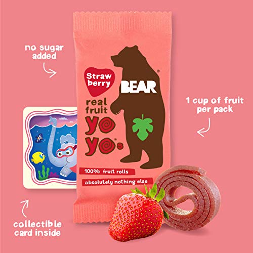 Bear - Real Fruit Yoyos - Strawberry - 0.7 Ounce 12 Count - No