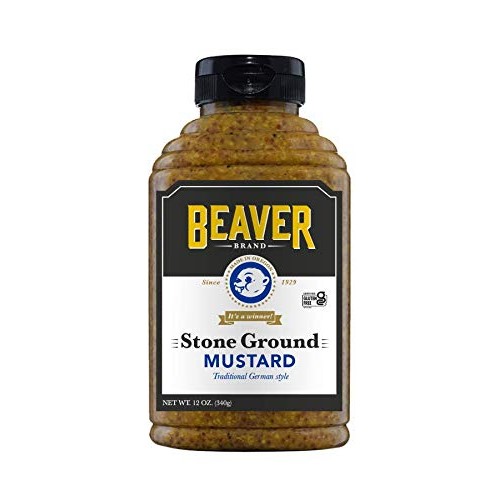 Beaver Stone Ground Mustard, 12 Ounce Squeeze Bottle