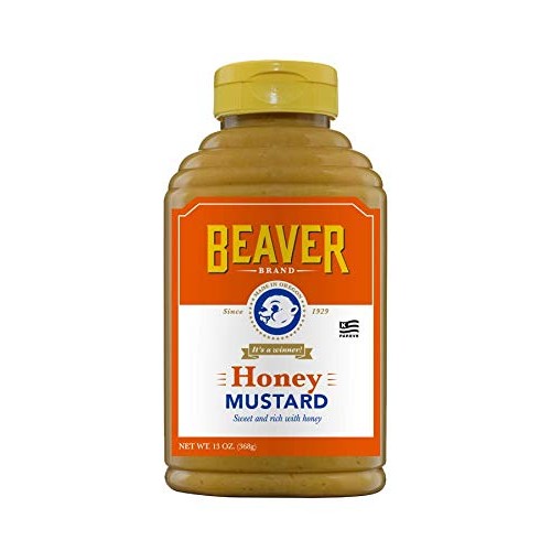 Beaver Sweet Honey Mustard, 13 Ounce Squeeze Bottle Pack Of 6