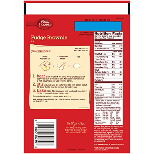 Betty Crocker Brownie Mix, Fudge, 10.25 Oz Pouch