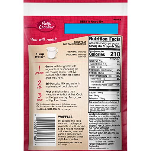 Betty Crocker Buttermilk Pancake Mix 6.75 Oz Pouch Pack Of 9