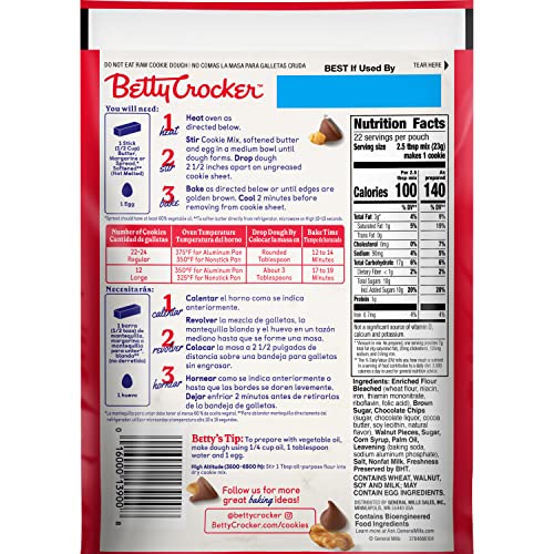 Betty Crocker Cookie Mix, Walnut Chocolate Chip, 17.5 oz Pouch