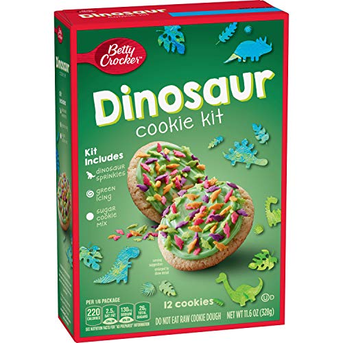 Betty Crocker Dinosaur Cookie Kit With Green Icing And Sprinkles