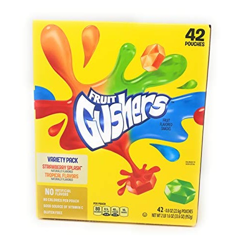 Betty Crocker Fruit Gushers Snacks Net Wt 42Count/0.8 Oz Net Wt