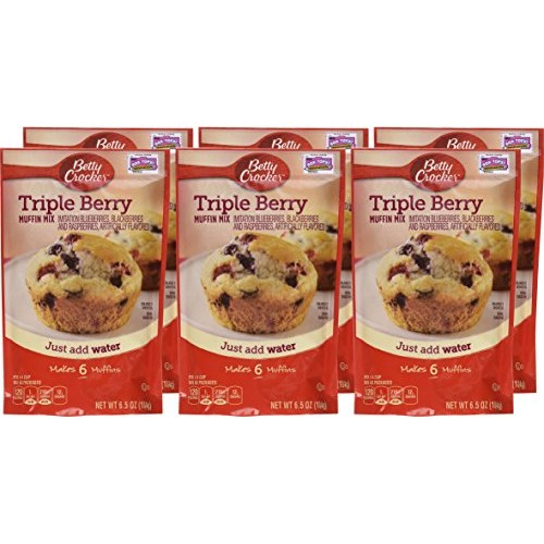 Betty Crocker Muffin Mix 6.5 Oz Packet Pack Of 6 Triple Berry