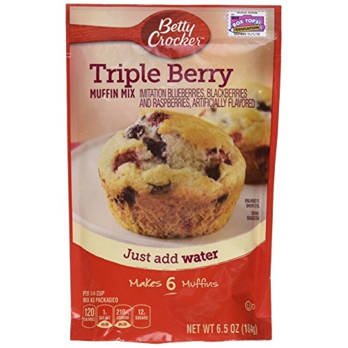 Betty Crocker Muffin Mix 6.5 Oz Packet Pack Of 6 Triple Berry