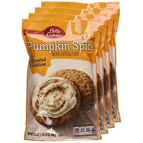 Betty Crocker, Pumpkin Spice Cookie Mix, 17.5Oz Pouch Pack Of 4