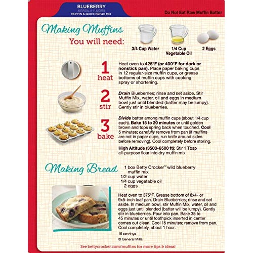 Betty Crocker Wild Blueberry Muffin And Quick Bread Mix, 16.9 Oz